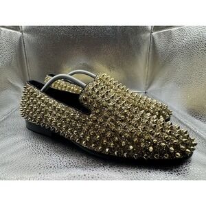 RARE 🚀 Size 10 - J75 By Jump Luxor Gold Spike Studded Men's Slip Ons